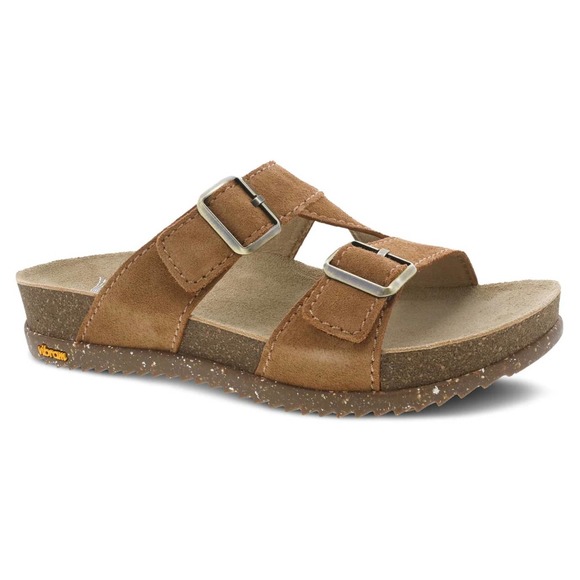 Dansko Shoes - Dansko Dayna Suede Double Strap Slide Sandal In Tan Size 8.5 9 New